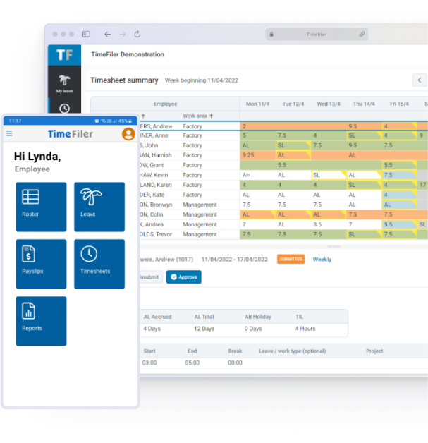 Timefiler mockup